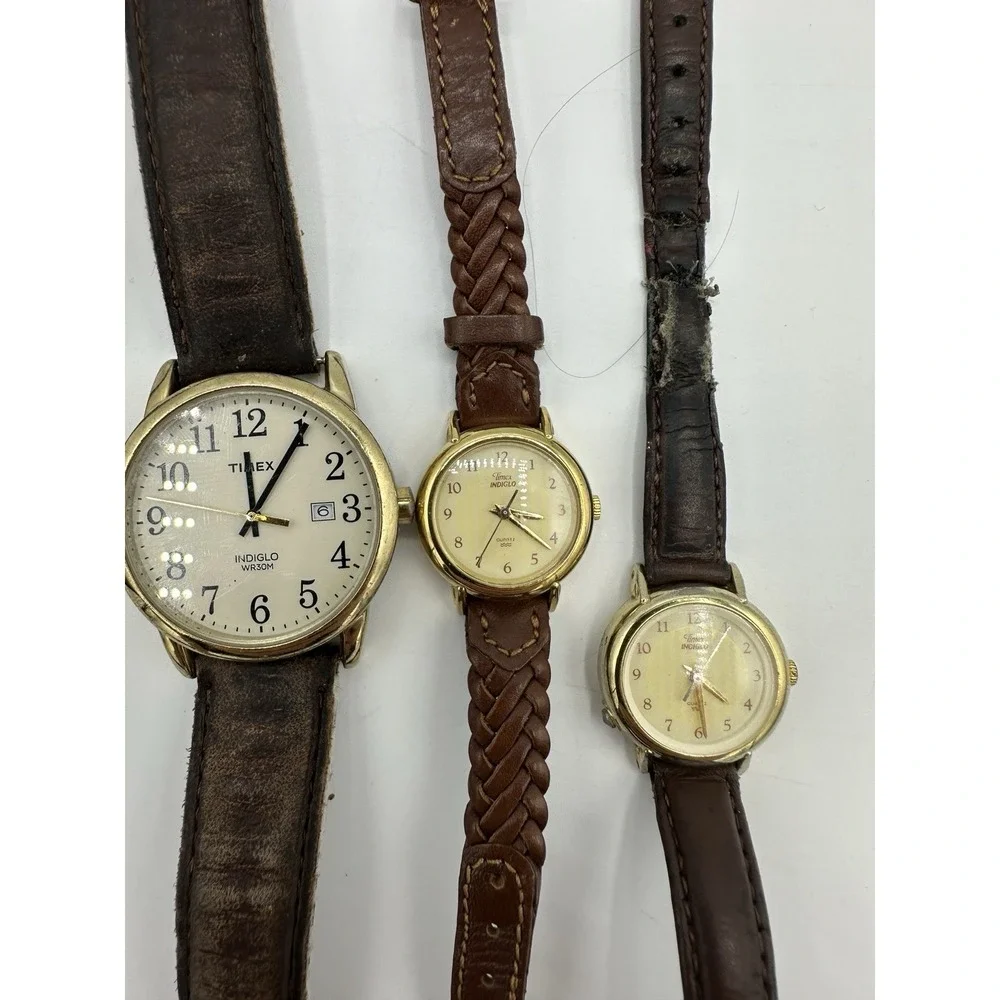 Lot of 5 Timex Watches Indiglo Quartz Untested As-Is Parts Repair